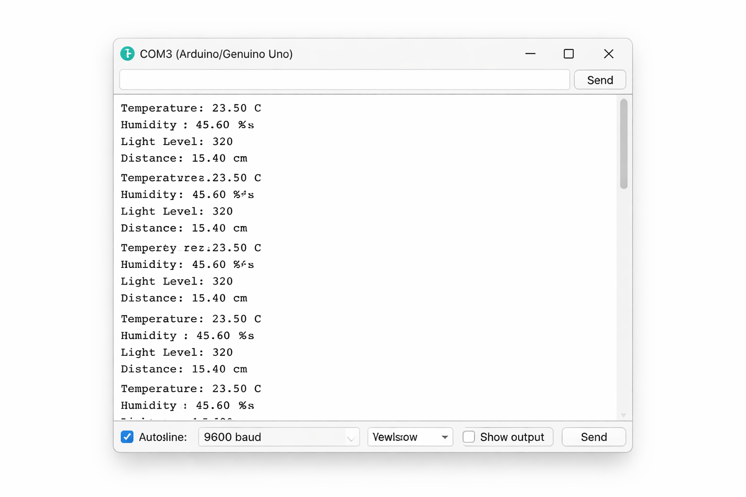Arduino Serial Monitor display