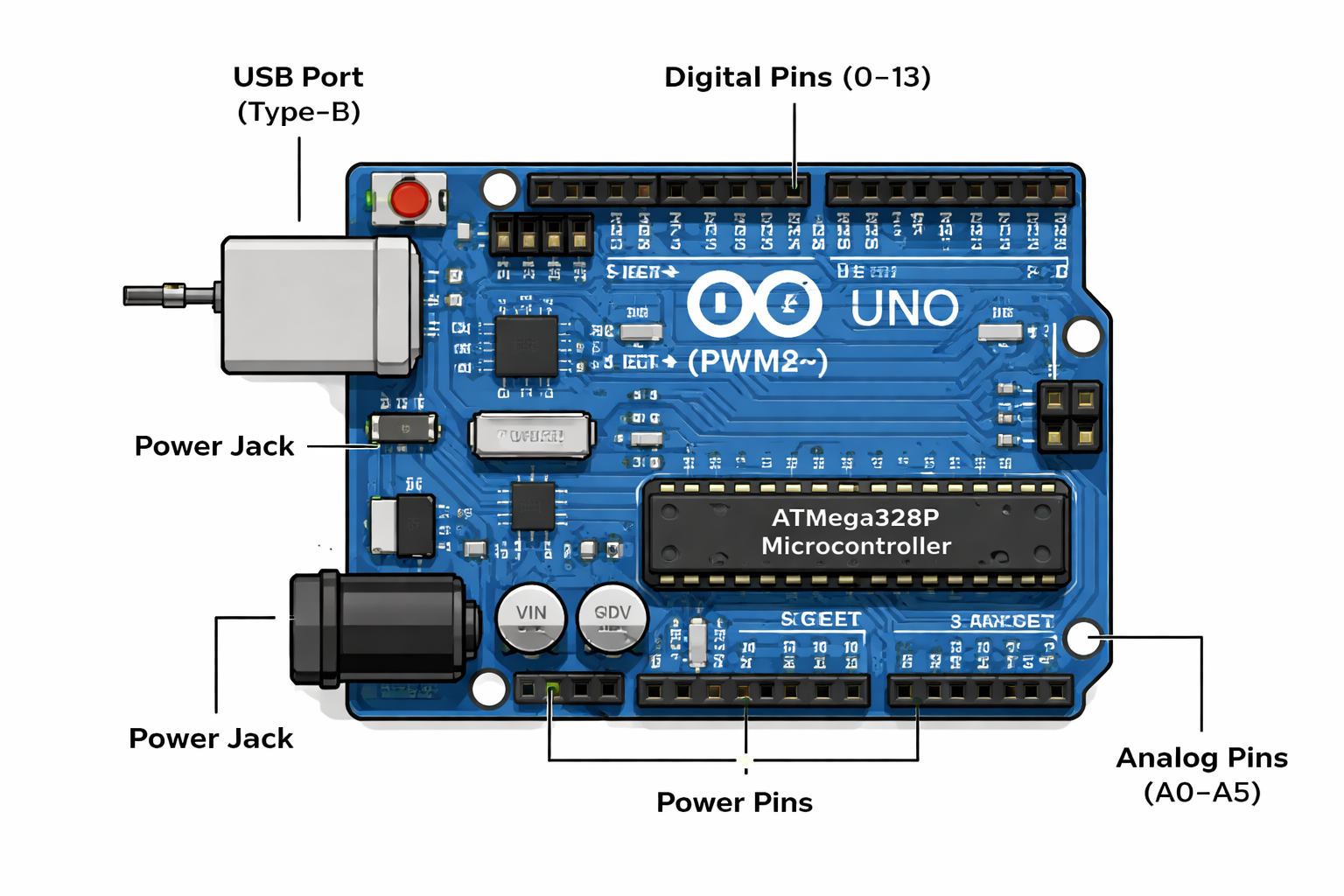 Arduino Uno board overview